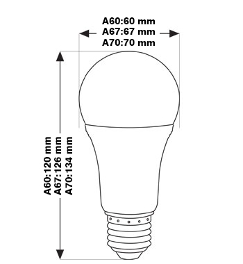 لامپ ال‌ای‌دی حبابی 15 وات (A60, A67, A70)